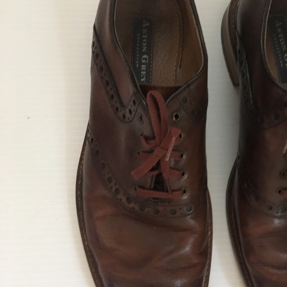 Aston Grey Leather Derby Shoes